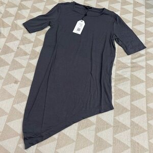 Universal standard rayon jersey genevette crew shirt slate gray